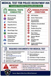 MEDICAL TEST FOR POLICE RECRUITMENT 2026