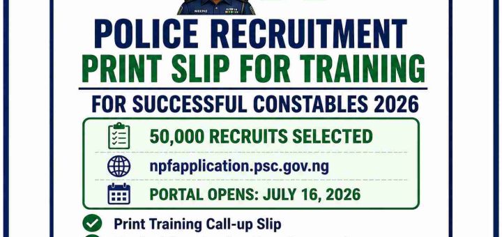 police recruitment print slip